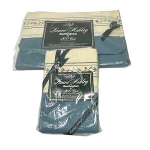 Laura Ashley for Burlington Twin Flat Sheet Matching Pillowcases New Old Stock